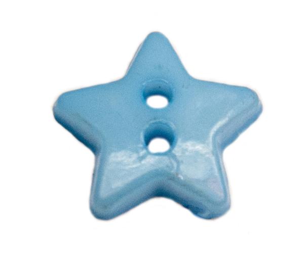 Kids button as a star made of plastic in dark blue 14 mm 0.55 inch